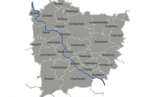 Landkreis Meißen Kartenausschnitt